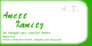 anett kanitz business card